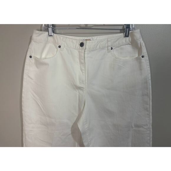 Talbots White Stretch Crop Jeans Petite Size 12 - Picture 2 of 7